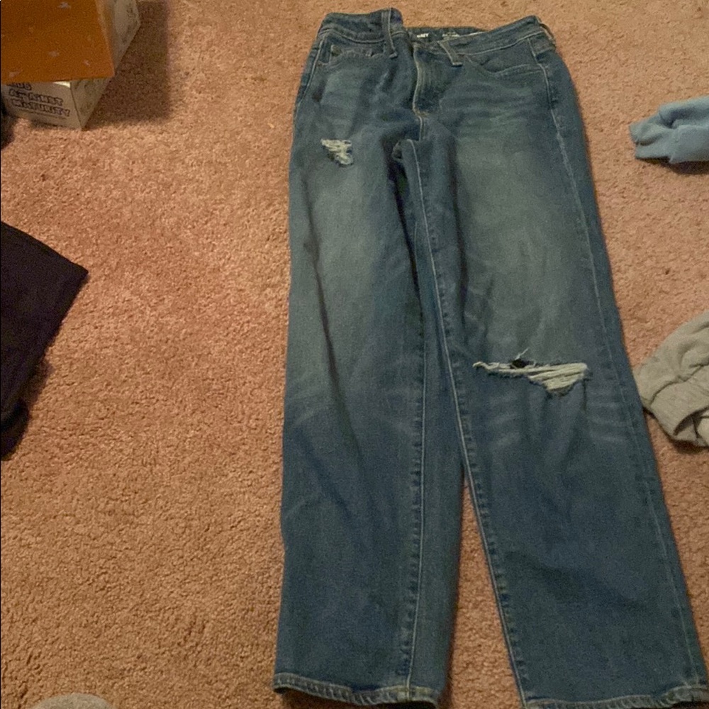 Distressed Blue Jeans